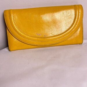 Yellow Leather Women's Clutch